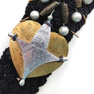 Boho Mixed Metal Braided Wide Belt